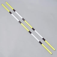 LarDen Hobby Horse Jump pole yellow-black, 2 pcs: two yellow and white poles with black bands lying side by side