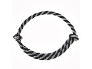 Hobby Horse Cordeo black stripe by LarDen, a twisted rope neck ring in black and light grey with two sliding knots