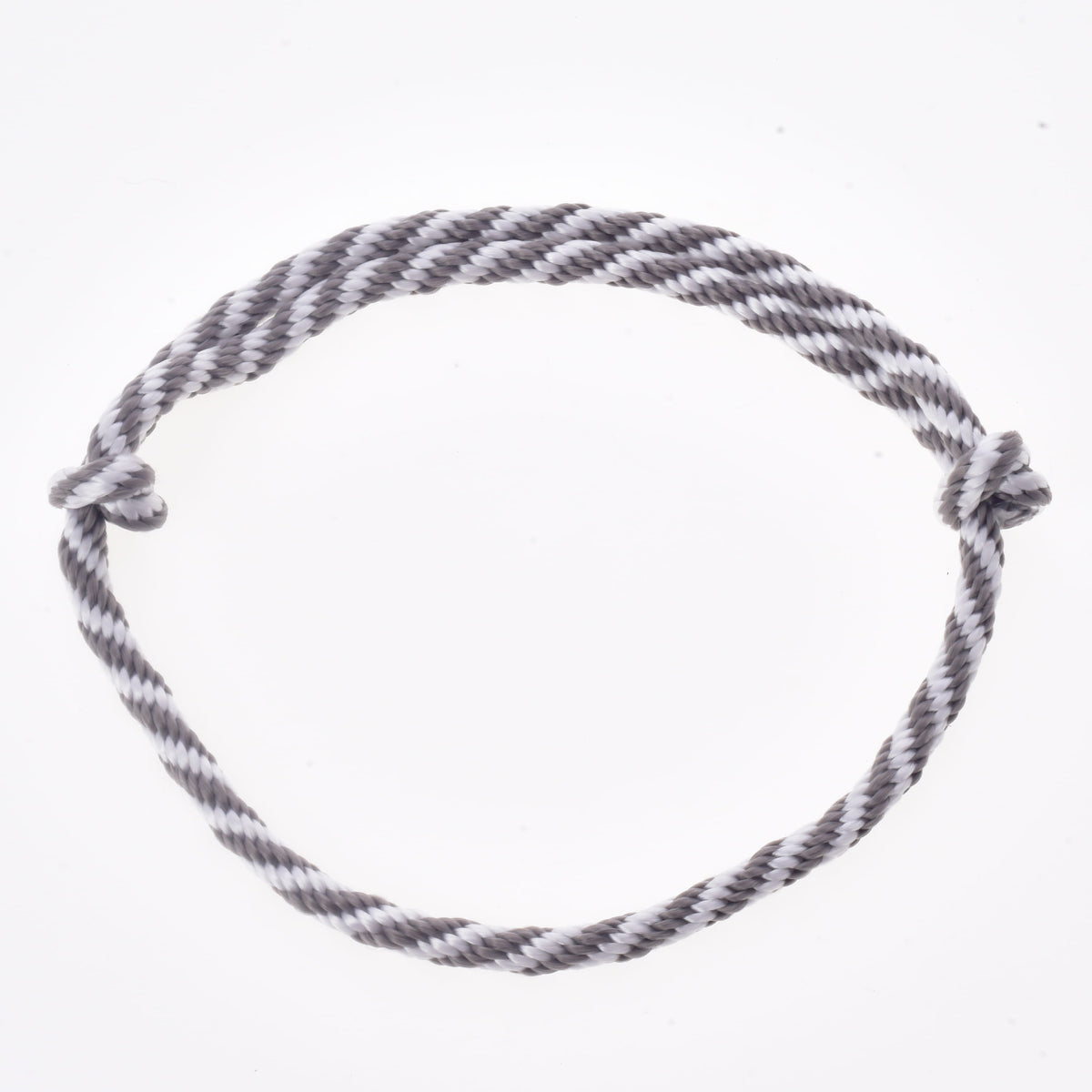 Cordeo from the Hobby Horse Set Start Silver, a grey and white twisted rope neck ring with two sliding knots