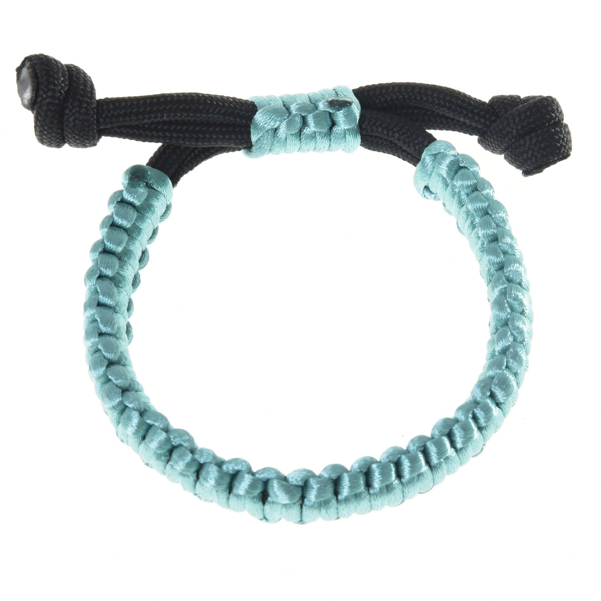 Hobby Horse armband turkost från LarDen, blankt turkost flätat snöre med svart justerbart skjutlås