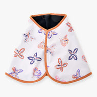 Hobby Horse Blanket Butterfly by LarDen in white softshell with orange, pink and purple butterflies and a rust trim