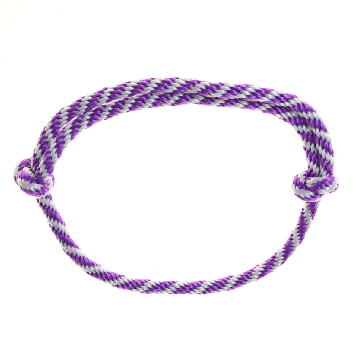 Halsring för Hobby Horse från Set Start Purple, en halsögla av lila och grått tvinnat rep med två knutar på vit bakgrund