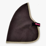 Hobby Horse Stable Blanket Brown Majesty by LarDen in heathered dark brown fabric with beige binding and gold glitter edge