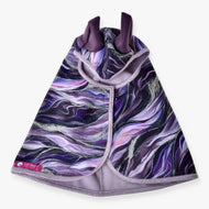Hobby Horse Raincoat Galaxy Space by LarDen from above, purple and lilac marble with silver veins and plum ears