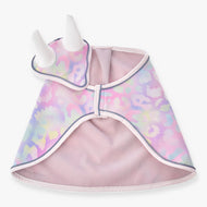 LarDen Hobby Horse Set Pastell Elegance, ear bonnet and blanket in pastel leopard print with soft pink fleece lining