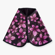 Hobby Horse Blanket Chestnut Purple by LarDen in black softshell with a purple and pink chestnut leaf print, laid flat