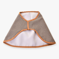 Hobby Horse Blanket english brown plaid double-sided by LarDen in brown houndstooth with caramel trim and light lining