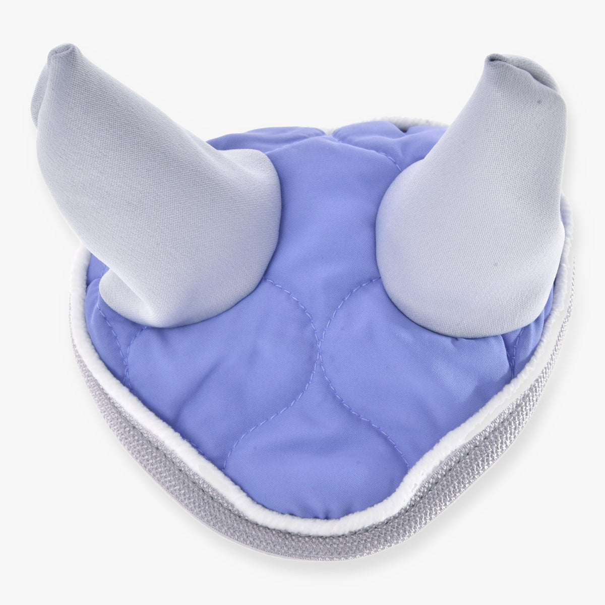 Hobby Horse Ear Bonnet Light Violett by LarDen, light violet quilting with light grey ears, white piping and grey edge