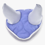 Hobby Horse Ear Bonnet Light Violett by LarDen, light violet quilting with light grey ears, white piping and grey edge