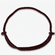 Hobby Horse Cordeo Chocolate by LarDen, a dark brown braided rope neck ring with two sliding knots, on white