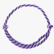 Hobby Horse Cordeo lila stripe by LarDen, twisted rope neck ring in purple and light grey with two knots
