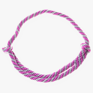 Hobby Horse Cordeo pink stripe by LarDen, twisted rope neck ring in pink and grey with two knots