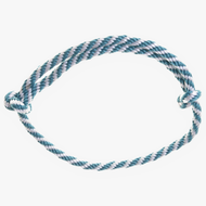 Hobby Horse Cordeo turquoise stripe by LarDen, a twisted rope neck ring in turquoise and white with two sliding knots