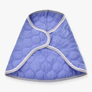 Hobby Horse Blanket Light Violett by LarDen, light violet wave quilting with light grey binding, laid out flat