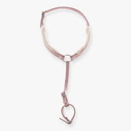 Hobby Horse Breastgirth with fur Mullbery by LarDen in dusty pink leatherette with cream fur lining and silver buckles