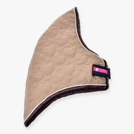 Hobby Horse Neck cover Bonanza by LarDen in beige with heart quilting, brown edging and black Velcro strap