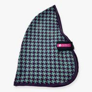 Hobby Horse Stable Blanket Green by LarDen in mint green and purple houndstooth with purple binding and black chest strap