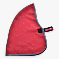 Hobby Horse Stable Blanket Raspberry by LarDen, raspberry red with light grey dots, grey binding and a chest strap